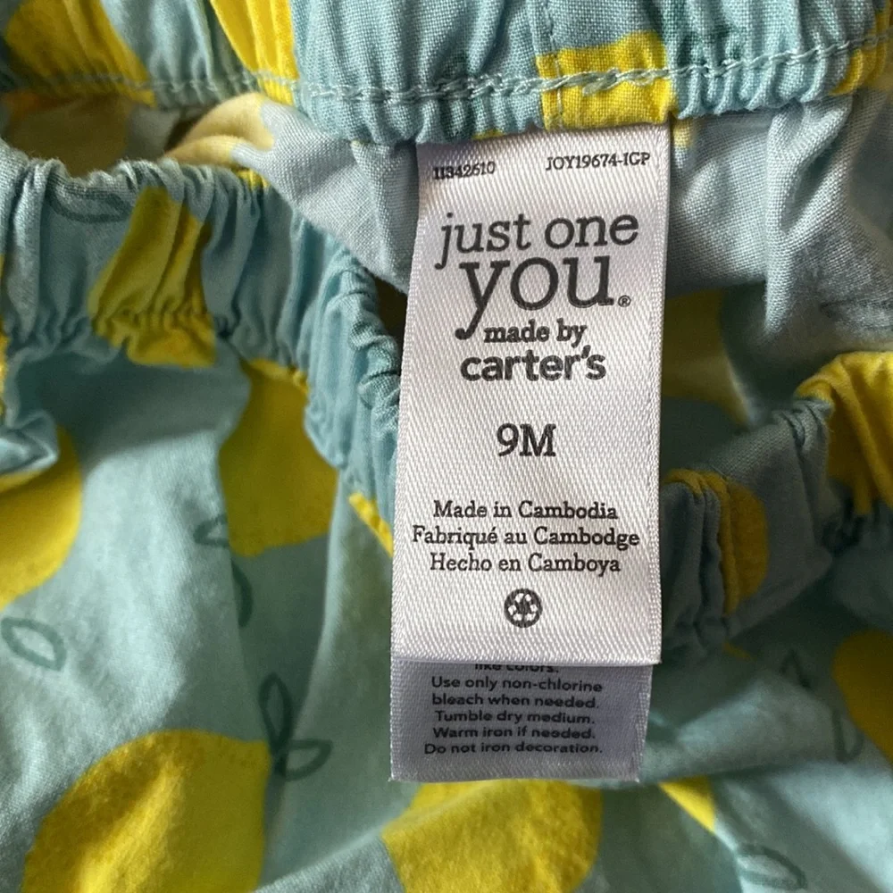 ‼️5/$15‼️ Carter’s Summer Lemon Outfit 9 Months - Picture 9 of 10